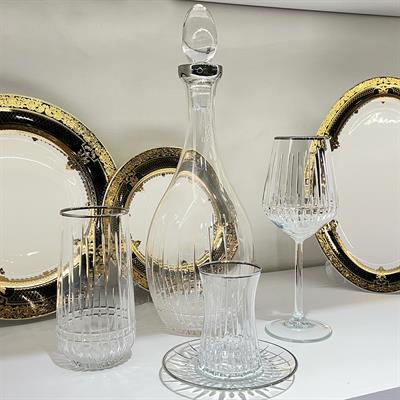 Lizbon Kristal 49 Parça Bardak Takımı - Platin