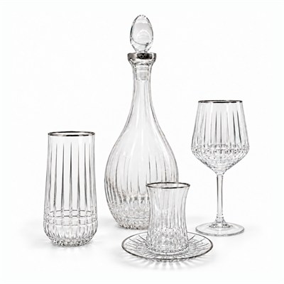 Lizbon Kristal 49 Parça Bardak Takımı - Platin