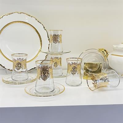 Lotus 6 Lı Çay Seti Gold