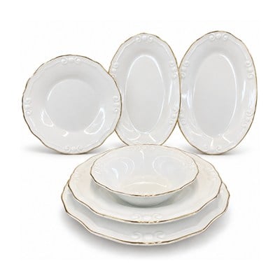 Loza Relief 54 Parça Yemek Takımı Gold