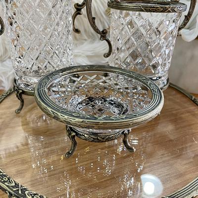 Lumeo Kristal Cam 4 Parça Banyo Seti - Antik