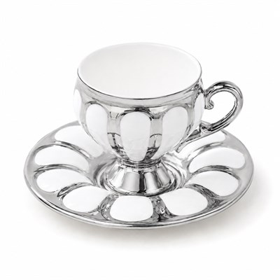 Luna 6 Lı Kahve Fincan Takımı Silver