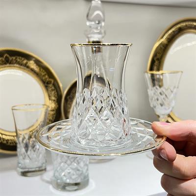 Lunemi Kristal 61 Parça Bardak Seti Gold