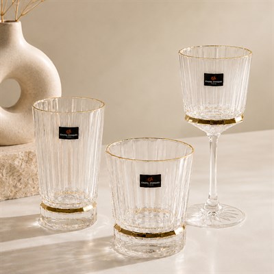 Macassar Darques Crystal Glass 36 Piece Set - Gilded