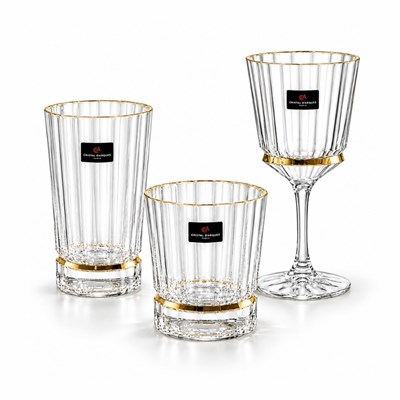 Macassar Darques Kristal Cam 36 Parça Bardak Takımı - Yaldızlı