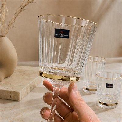 Macassar Darques Crystal Glass 36 Piece Set - Gilded