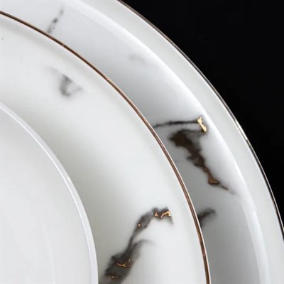 Marble 56 Parça 12 Kişilik Yemek Takımı Gold