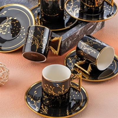 Meira Set of 6 Coffee Cups - Black