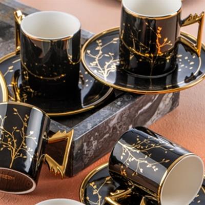 Meira Set of 6 Coffee Cups - Black