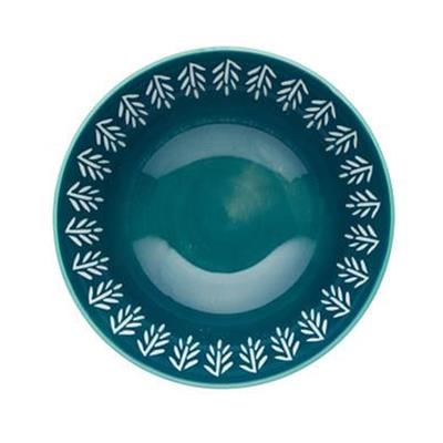 Mikasa Glazed Bowl Ethnic Leaf Pattern KCBOWL29