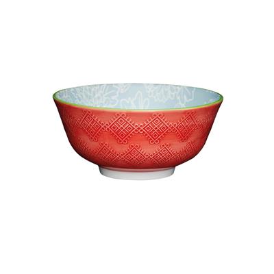 Mikasa Glazed Bowl Grey Floral Pattern KCBOWL13