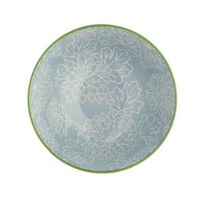 Mikasa Glazed Bowl Grey Floral Pattern KCBOWL13