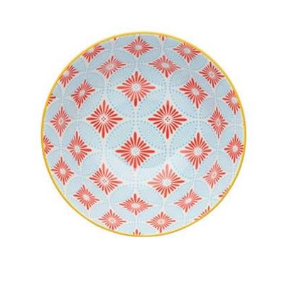 Mikasa Glazed Bowl Blue Mosaic Pattern KCBOWL32