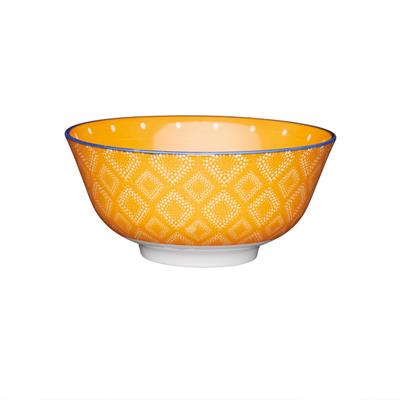 Mikasa Glazed Bowl Orange Dot Pattern KCBOWL07