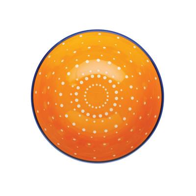Mikasa Glazed Bowl Orange Dot Pattern KCBOWL07