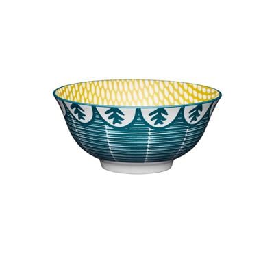 Mikasa Glazed Bowl Leaf Green Pattern KCBOWL28