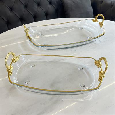 Sofra Sunum SetiMono Cam 2 Li Sunumluk Gold