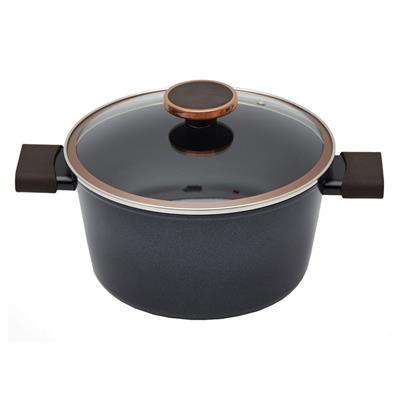 Nobless Cast Iron Deep Casserole with Glass Lid 24cm