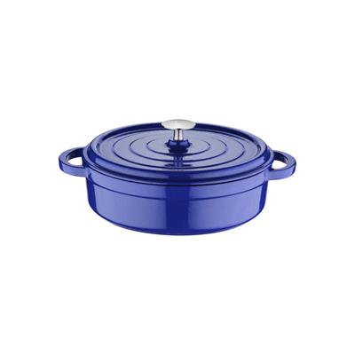 Tencere ve TavalarOlika Iron Demir Döküm Basık Tencere 24 cm - Mavi