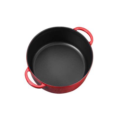 Olika Iron Demir Döküm Derin Tencere 24 cm - Kırmızı
