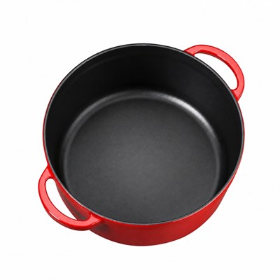 Olika Iron Demir Döküm Derin Tencere 28 cm - Kırmızı