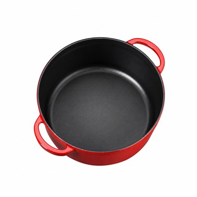 Olika Iron Demir Döküm Derin Tencere 24 cm - Kırmızı