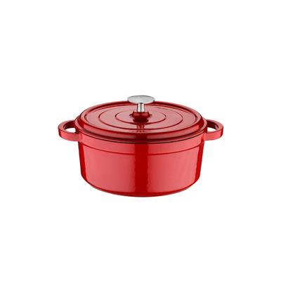 Olika Iron Demir Döküm Derin Tencere 24 cm - Kırmızı