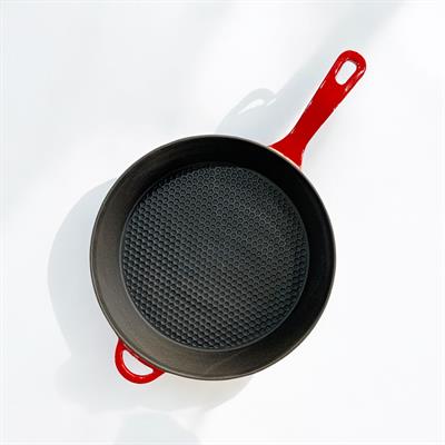 Olika Iron Petekli Kapaklı Tava 28 cm - Kırmızı