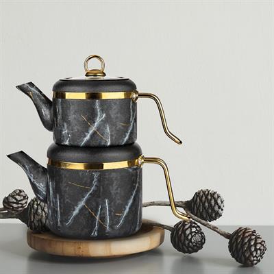 Oolong Granite Teapot Set - Black