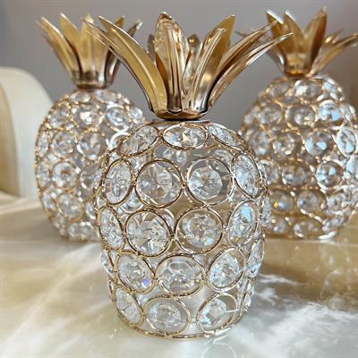 Optigon 3 Lü Ananas Dekoratif Aksesuar - Gold