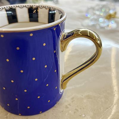 Puantiye Porselen Kupa Lacivert