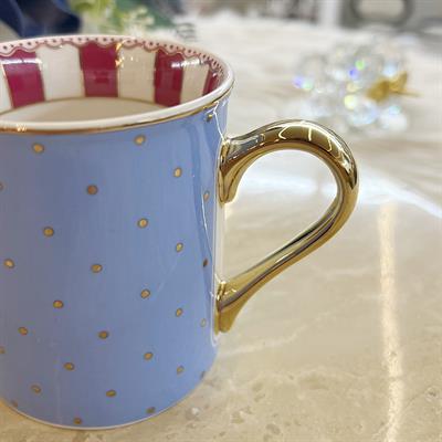 Puantiye Porselen Kupa Mavi