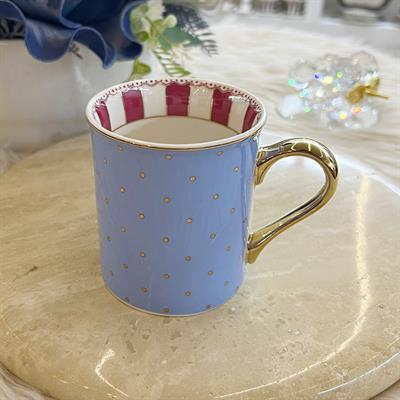 Puantiye Porselen Kupa Mavi