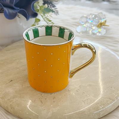 Puantiye Porselen Kupa Turuncu