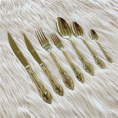 Queens of England 89 Parça Çatal Kaşık Bıçak Takımı - Parlak Gold