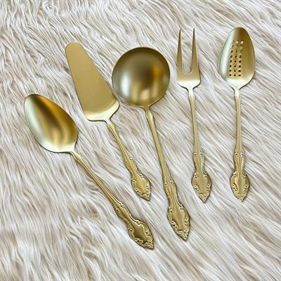 Queens of England 89 Parça Çatal Kaşık Bıçak Takımı - Mat Gold