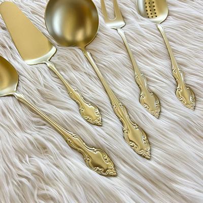 Queens of England 89 Parça Çatal Kaşık Bıçak Takımı - Mat Gold