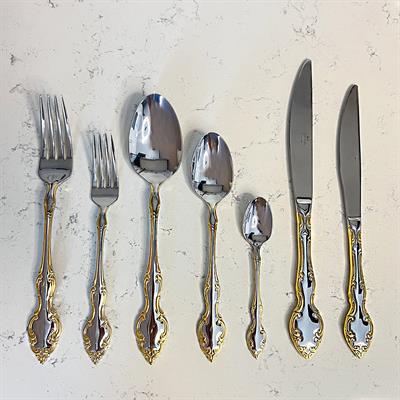 Queens of England 89 Parça Çatal Kaşık Bıçak Takımı - Gold