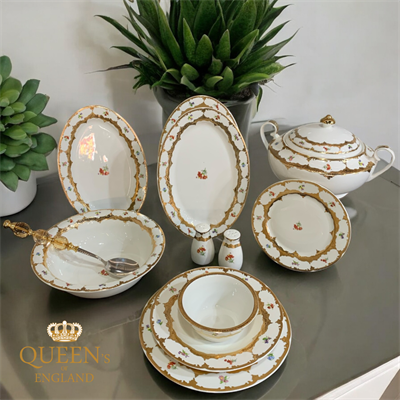 Queens of England Elena 61 Parça 12 Kişilik Porselen Yemek Takımı