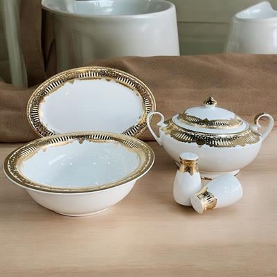 Queens of England Hilary 61 Parça 12 Kişilik Porselen Yemek Takımı