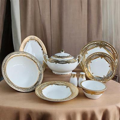 Queens of England Hilary 61 Parça 12 Kişilik Porselen Yemek Takımı