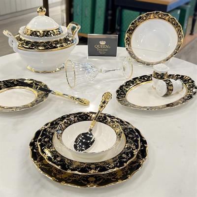 12 Kişilik Porselen Yemek TakımlarıQueen's of England Jenna 61 Parça 12 Kişilik Porselen Yemek Takımı