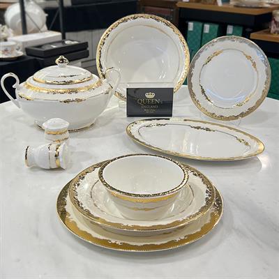 12 Kişilik Porselen Yemek TakımlarıQueen's of England Rebecca 61 Parça 12 Kişilik Porselen Yemek Takımı