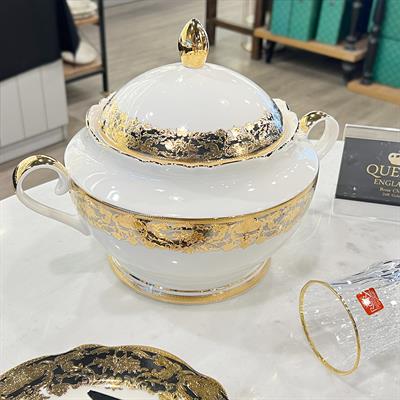 Queens of England Sarah 61 Piece Porcelain Dinner Set for 12 People