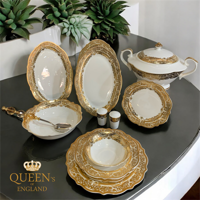 Queens of England Venus 61 Parça 12 Kişilik Porselen Yemek Takımı