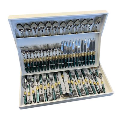 Rivadossi Laura Ring Yeşil 75 Parça Çatal Kaşık Bıçak Takımı