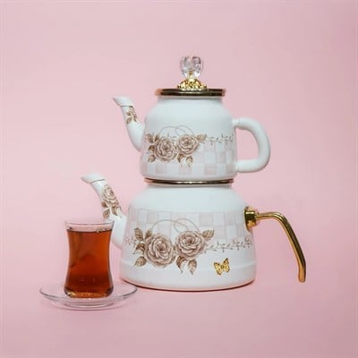 Rosadora Emaye Çaydanlık