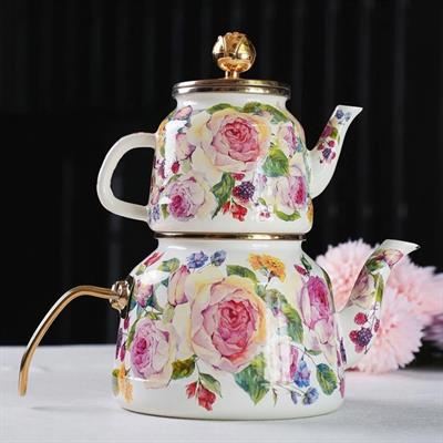 Rose Deluxe Enamel Teapot