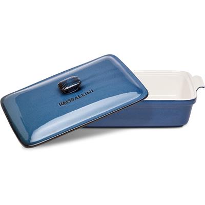 Rossallini Life Dikdörtgen Kapaklı Fırın Kabı 33x23 cm - Mavi
