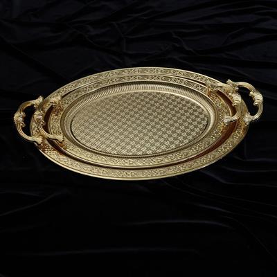 Rossi Oval 2li Tepsi Seti - Altın